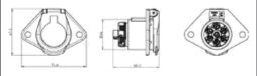 Socle de prise (ISO 1185 – Type N) 7P/24V Erich Jaeger 111304