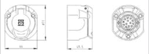 Socle de prise (ISO 11446) 13P/12V — micro-contacteur inverseur Erich Jaeger 121128