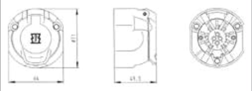Socle de prise (ISO 11446) 13P/12V — Sans conditionnement Erich Jaeger 121029