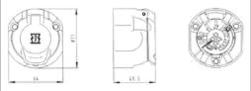Socle de prise (ISO 11446) 13P/12V — ERICH JAEGER, Sans conditionnement 121063