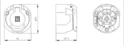 Socle de prise (ISO 11446) 13P/12V Erich Jaeger 121127