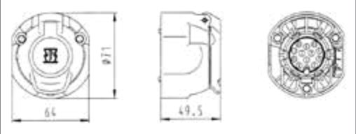 Socle de prise (ISO 11446) 13P/12V Erich Jaeger 121310