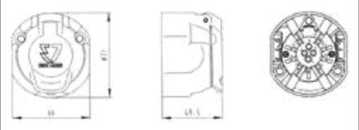 Socle de prise (ISO 11446) 13P/12V — Sachet plastique, joint passe-fil, cosses plates femelles Erich Jaeger 121312
