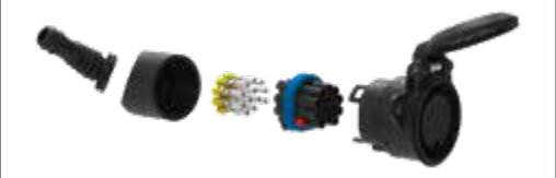 Socle de prise (ISO 11446) 13P/12V 100% étanche «JAEGER Expert» Erich Jaeger 121322