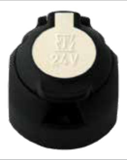 Socle de prise (ISO 11446 – Version 24V) 13P/24V — emballage individuel carton, porte-contacts, cosses plates femelles, joint passe-fil Erich Jaeger 131012