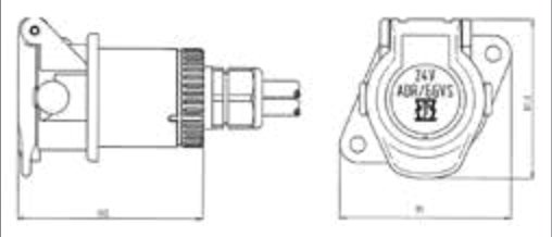 Socle de prise (ISO 12098 ADR) 15P/24V — câble 180°, coupleur à baïonnette, 12,00mm – 18,00mm Erich Jaeger 141024