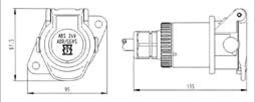 Socle de prise (ISO 7638-1 ABS, EBS, ADR) 7P/24V Erich Jaeger 141070