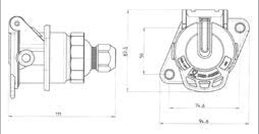Socle de prise (ISO 7638-1) 7P/24V „JAEGER Basic“ — ABS, ADR, porte-contacts (3x 1.5mm² + 2x 4.0mm²), manchon à visser Erich Jaeger 141170