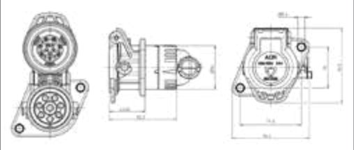 Socle de prise (ISO 7638-1 ABS, EBS, ADR) 7P/24V 100% étanche «JAEGER Expert» Erich Jaeger 141248