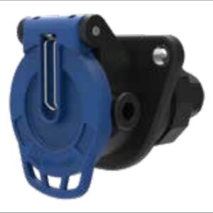 Socle de prise (Sans norme) pour la transmission vidéo 7P «JAEGER Basic Blue» — presse-étoupe, sortie câble 180°, 7,70mm – 9,30mm Erich Jaeger 141278
