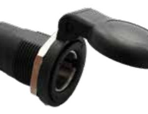 Socle de prise (ISO 4165) 2P/6-24V(16A) (Baladeuse-) — écrou hexagonal (M18), plastique renforcé Erich Jaeger 151060