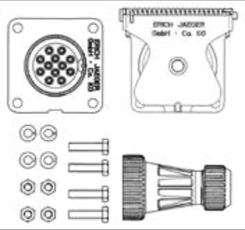 Socle de prise 12P/24V avec contacts femelles (VG 96923 A-12S / MS75021-2) Erich Jaeger 151151