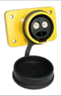 Socle de prise (VG 96917) 2P/24V(135A) — 168 A, contacts femelles à braser/sertir (50mm²) Erich Jaeger 151214