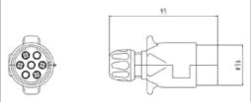 Fiche de prise (ISO 1724 – Type N) 7P/12V — 6,30mm – 8,30mm Erich Jaeger 201240