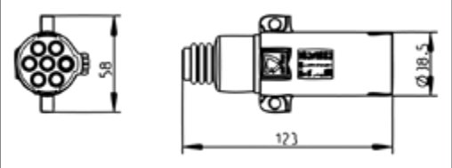 Fiche de prise (ISO 1185 – Type N) 7P/24V — 10,00mm – 12,00mm Erich Jaeger 211112