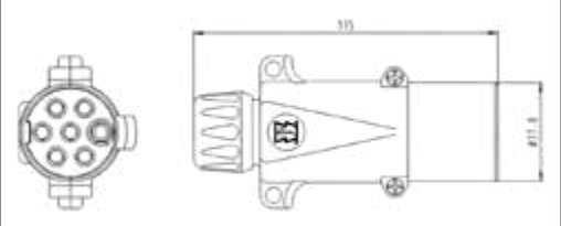Fiche de prise (ISO 3731 – Type S) 7P/24V — ERICH JAEGER, standard (CuZn) 211013
