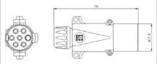 Fiche de prise (ISO 1185 – Type N) 7P/24V Erich Jaeger 211019