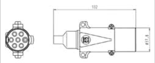 Fiche de prise (ISO 3731 – Type S) 7P/24V Erich Jaeger 211037