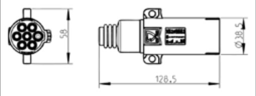 Fiche de prise (ISO 3731 – Type S) 7P/24V — 10,00mm – 12,00mm Erich Jaeger 211113
