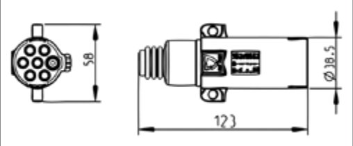 Fiche de prise (SAE J560 Auxiliary, ABS) 7P/12V Erich Jaeger 211110