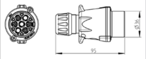Fiche de prise (NEN 6120) 7+6P/12V Erich Jaeger 221088