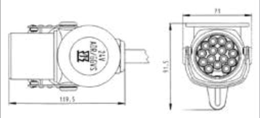 Fiche de prise (ISO 12098 ADR) 15P/24V Erich Jaeger 241010