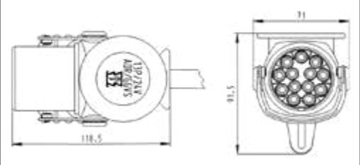 Fiche de prise (ISO 12098 – Version 13P ADR) 13P/24V — presse-étoupe, 12,00mm – 18,00mm Erich Jaeger 241058