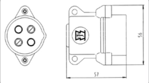 Fiche de prise (DIN 72575) 4P/6-24V — Joint, 5,00mm – 9,00mm Erich Jaeger 251011
