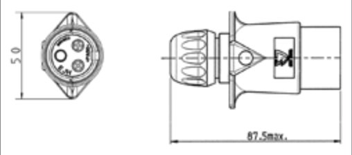 Fiche de prise (Sans norme) 3P/6-24V(16A) — passe-fil, standard (CuZn) Erich Jaeger 251029