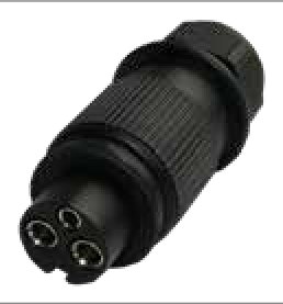 Fiche de prise 3P/6-24V avec contacts femelles (similaire DIN 9680) version avec contacts femelles et non mâles Erich Jaeger 251106