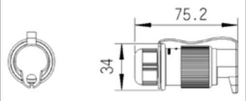 Fiche de prise (DIN 9680) 3P/6-24V(25A) — presse-étoupe, 7,00mm – 9,00mm Erich Jaeger 251100
