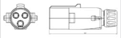 Fiche de prise (Sans norme) 3P/24V(25A) Erich Jaeger 251280