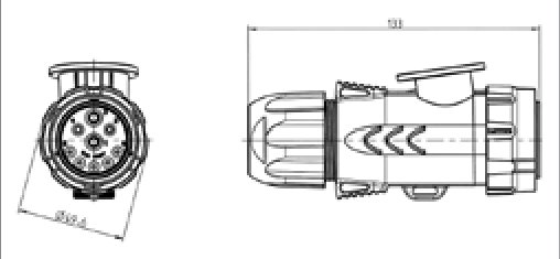 Fiche de prise (ISO 11783-2) Connecteur côté machine-outil 9P/12V «ISOBUS (IBIC)» — contacts, 4x 0,5mm² + 2x 2,5mm² Erich Jaeger 251279