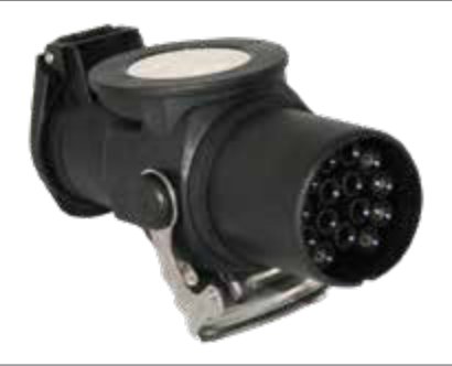 Adaptateur court avec fiche de prise 15P/24V (ISO 12098) et socle de prise 7P/24V (ISO 1185) Erich Jaeger 311207