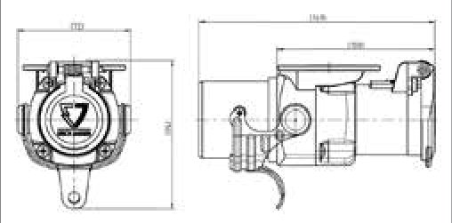 Adaptateur court avec fiche de prise 15P/24V (ISO 12098) et socle de prise 7P/24V (ISO 1185) Erich Jaeger 311173