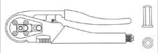 Pince manuelle à sertir pour sertissage à 4 encoches avec douille de butée spécifique pour contacts mâles / femelles: ABS/24 V (ISO 7638-1) ABS/12 V (ISO 7638-2) 15P/24 V (ISO 12098) 13P/24 V (similaire ISO 12098) Erich Jaeger 361040