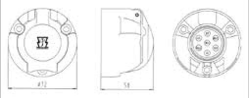 Boîtier de socle de prise (ISO 3732 – Type S) 7P/12V Erich Jaeger 380007