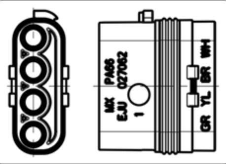 Porte-contact (SAE J1239) 4P/12V 100% étanche «JAEGER Expert» Erich Jaeger 383109