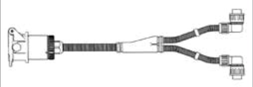Câble d‘alimentation 15P/24V avec socle de prise 15P/24V (ISO 12098) et 2x connecteurs à 8P (DIN 72580) Erich Jaeger 541083