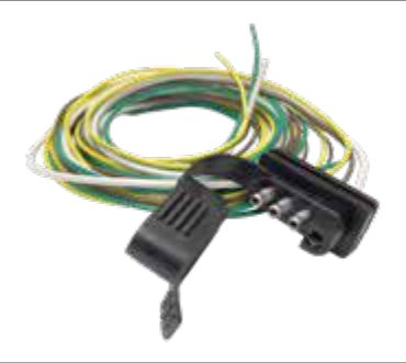 Fiche de prise avec câble de raccordement et couvercle injecté (SAE J1239) 4P/12V Erich Jaeger 551036