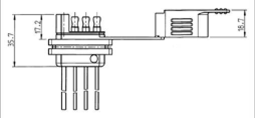 Fiche de prise avec câble de raccordement et couvercle injecté (SAE J1239) 4P/12V Erich Jaeger 551036