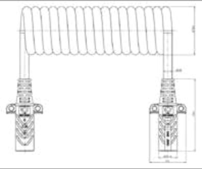 Câble spiralé (SAE J560 Primary, ABS) 7P/12V «ExperTech™» — bulk packaging Erich Jaeger 611224