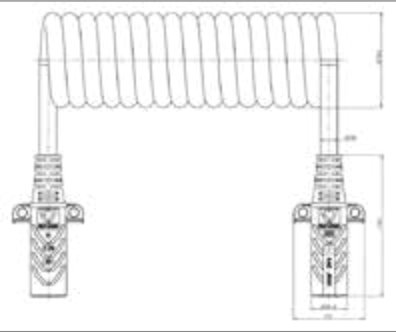 Câble spiralé (SAE J560 Auxiliary, ABS) 7P/12V «ExperTech™» — bulk packaging, 3,50 m Erich Jaeger 611223
