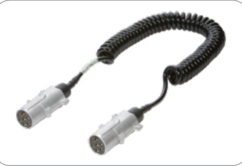 Câble spiralé (ISO 1185 – Type N) 7P/24V Economy — couleur de câble vert JAEGER (RAL 5021), Sachet plastique Erich Jaeger 611030