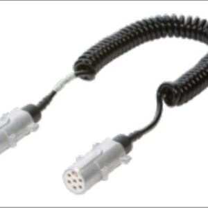 Cordon spiralé 7P/24V (ISO 3731 – Type S) — Zone de connection jointée étanche, Sans conditionnement Erich Jaeger 611023