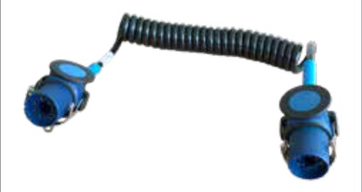 Câble spiralé (Sans norme) pour la transmission vidéo 7P «JAEGER Basic Blue» Erich Jaeger 641362