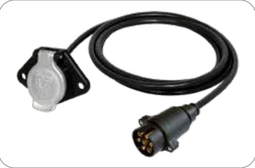 Câble Adaptateur avec fiche de prise 7P/12V (ISO 1724) et socle de prise 7P/12V (SAE J560) Erich Jaeger 651545