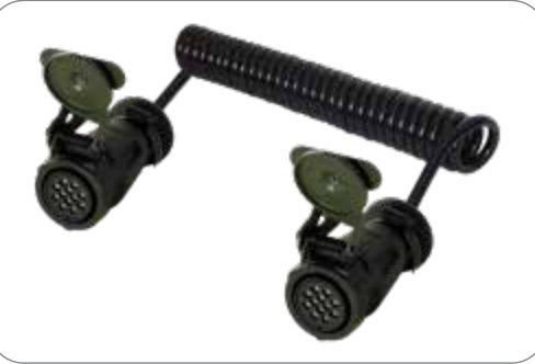 Câble spiralé (VG 96927-22) avec 2x fiches de prise 12P/24V avec contacts femelles (selon VG 96923 B2-12S) 12P/24V — 5,00, 6,00 m Erich Jaeger 652099