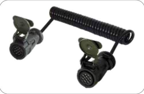 Câble spiralé (VG 96927-22) avec 1x fiche de prise 12P/24V avec contacts mâles (selon VG 96923 B2-12P) et 1x fiche de prise 12P/24V avec contacts femelles (selon VG 96923 B2-12S) 12P/24V — 3,50 m, 4,00 m Erich Jaeger 651558
