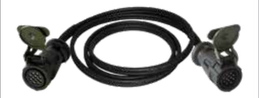 Câble (VG 96927-22 A) avec 1x fiche de prise 12P/24V avec contacts mâles (selon VG 96923 B2-12P) et 1x fiche de prise 12P/24V avec contacts femelles (selon VG 96923 B2-12S) 12P/24V — 1,80 m Erich Jaeger 651588
